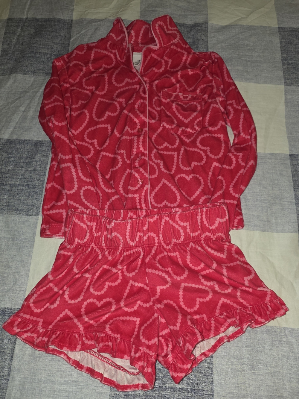 art class Pink Heart-Print Kids Pajama Set Sz 8 NWOT